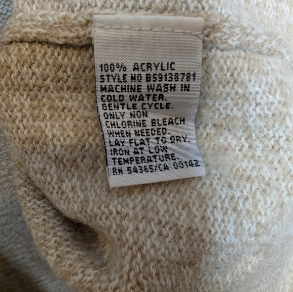 ALIA Zip up Cream Green Leaf Embroidered Sweater Women Medium Grandma Knit - Picture 4 of 11